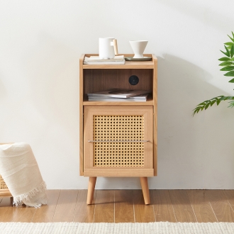 [소티디자인] 헤이즐 라탄 플랩도어 협탁