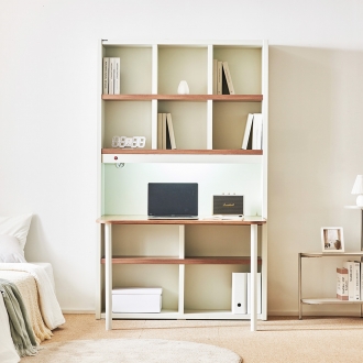 동서가구 프라임 LED 1200 정면책상 책장세트