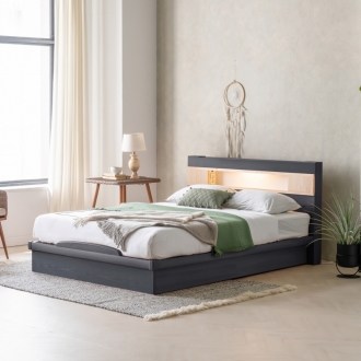 동서가구 디아 편백선반 LED 평상형 퀸 침대 (독립매트리스)
