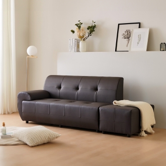 동서가구 컨셉트 3인용 PU가죽소파 스툴