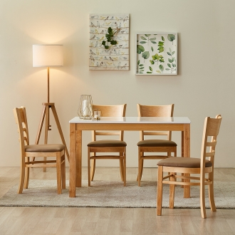 동서가구 캐빈 4인 하이그로시 식탁테이블(의자미포함)