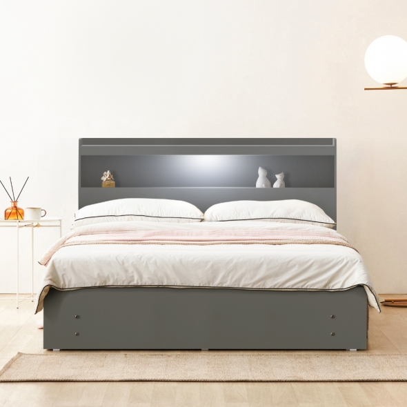 [단독특가]동서가구 이즈 카이 LED조명 수납 침대 프레임 SS / Q (+매트리스 선택)