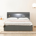 [단독특가]동서가구 이즈 카이 LED조명 수납 침대 프레임 SS / Q (+매트리스 선택)