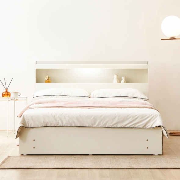 [단독특가]동서가구 이즈 카이 LED조명 수납 침대 프레임 SS / Q (+매트리스 선택)