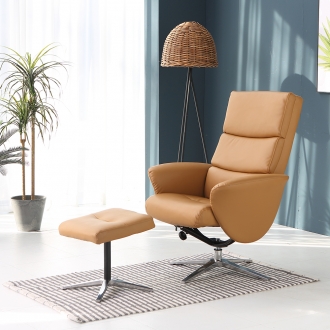 소티디자인 비숍 가죽 1인용 리클라이너 소파 의자 (발받침포함)