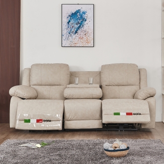 [소티디자인] 클리셰 향균패브릭 이지클린 제로월 전동 3인 리클라이너소파 (USB포트, 홈바) - 2color