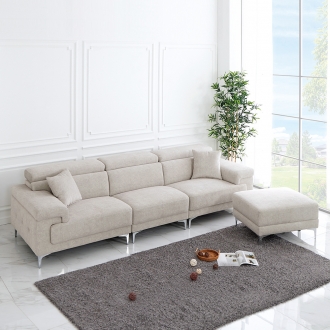 [소티디자인] 모던 갤럭시 이지클린 헤드틸팅 4인 소파 (스툴별매) - 2color