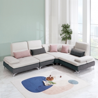 [소티디자인] 엠마 이지클린 조야원단 코너형 4인 소파 (쿠션포함) - 3color