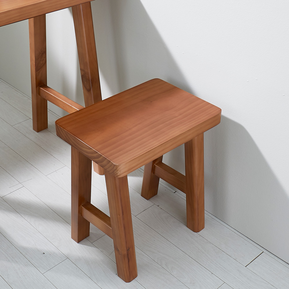 [바우미스트]에비히 원목 라운드 1인 화장대 의자 스툴 (3colors)