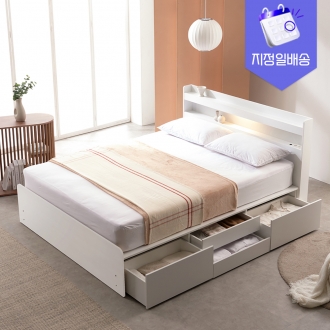 [수도권지정배송] 크렌시아 아너스 LED 벙커 포서랍 SS/Q 침대 (매트선택)
