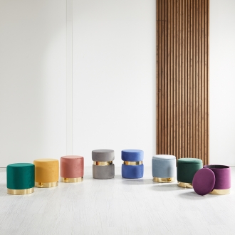 바오트 세가지 타입 벨벳 골드 스툴의자 모음