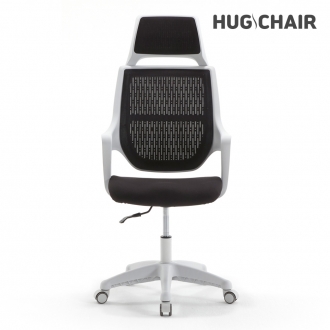 허그체어 노블헤드 화이트 매쉬 회전 책상 의자 DH100HMB 회전형 헤드형 팔걸이형