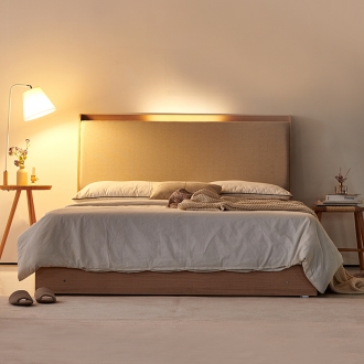 동서가구 프리미엄 벨로나 LED 조명 패브릭 퀸 침대 Q 양면매트리스