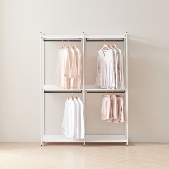 동서가구 시몬 LPM 철제 드레스룸 1600 2단 시스템 행거 옷장 세트 3colors