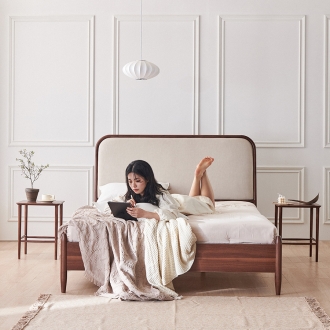 이노센트 너트 조야 패브릭 원목 호텔침대 Q