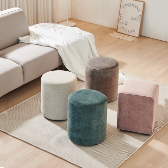 이노센트 몽글 원형/사각형 조야 이지클린 패브릭 스툴 화장대의자