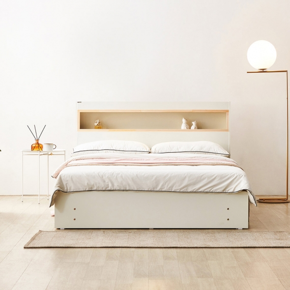 [단독특가]동서가구 이즈 카이 편백 LED 조명 수납 침대 프레임 SS/Q (+매트리스선택)