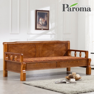 파로마 디비잠 황토 흙소파 거실 전기 온열 카우치 쇼파 3인용 (소나무 원목 황토볼)