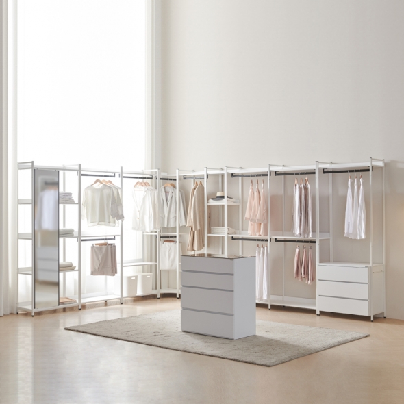 [단독특가]동서가구 시몬 LPM 철제 드레스룸 시스템 행거 모듈 옷장 서랍장 14종 3colors