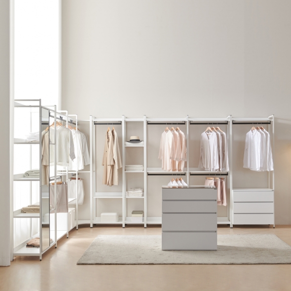 [단독특가]동서가구 시몬 LPM 철제 드레스룸 시스템 행거 모듈 옷장 서랍장 14종 3colors