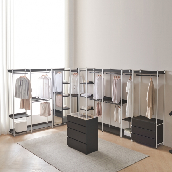 [단독특가]동서가구 시몬 LPM 철제 드레스룸 시스템 행거 모듈 옷장 서랍장 14종 3colors