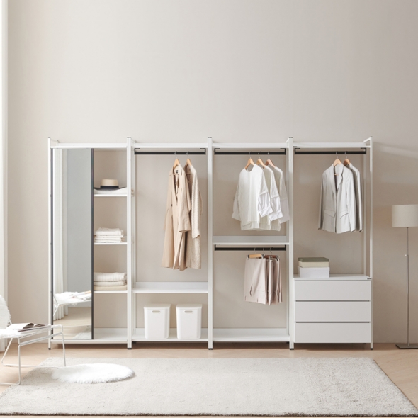 [단독특가]동서가구 시몬 LPM 철제 드레스룸 시스템 행거 모듈 옷장 서랍장 14종 3colors