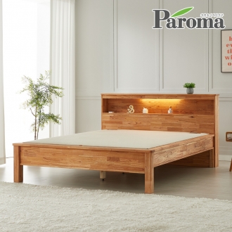 파로마 다온 LED 참죽 원목 황토 흙침대 퀸 Q 온열 전기 침대 2인용