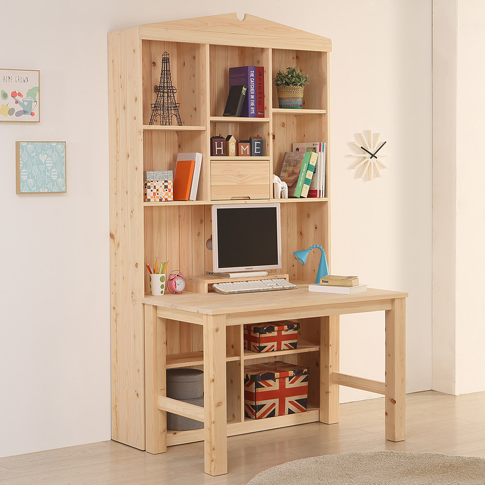 동서가구 스테이 편백나무 히노끼 책상+책장세트