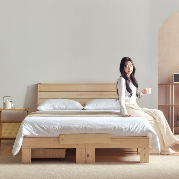 [단독특가]동서가구 케어 편백나무 통원목 기본헤드 S/SS/Q/K 모음 (+매트리스 선택)