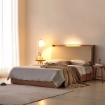 [단독특가] 동서가구 블라이 LED 조명 패브릭 침대 SS/Q 모음+매트리스 선택