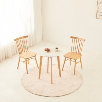 동서가구 레이 원목 600 원형테이블 세트 (의자 2EA)
