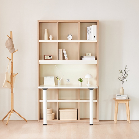 [단독특가] 동서가구 넌스 LPM 1200 정면책상 책장 세트 3colors (+LED 선택)