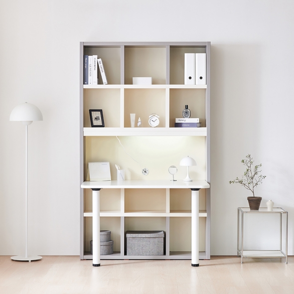 [단독특가] 동서가구 넌스 LPM 1200 정면책상 책장 세트 3colors (+LED 선택)