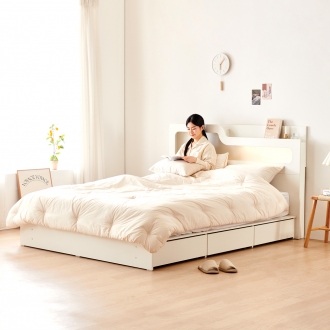 [단독특가] 동서가구 소프 인싸 LED 1단 3서랍 수납 침대 SS / Q 모음+매트리스 선택