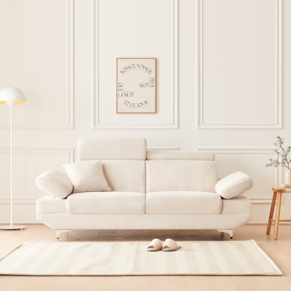 [단독특가]동서가구 이즈 비안나 아쿠아패브릭 헤드틸팅 3인소파