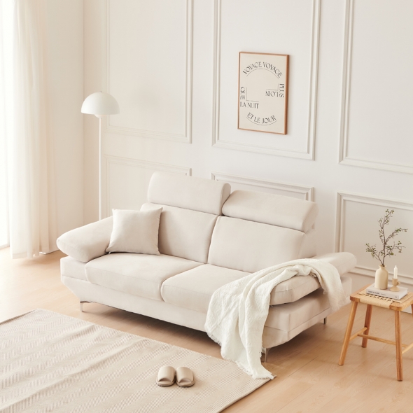 [단독특가]동서가구 이즈 비안나 아쿠아패브릭 헤드틸팅 3인소파