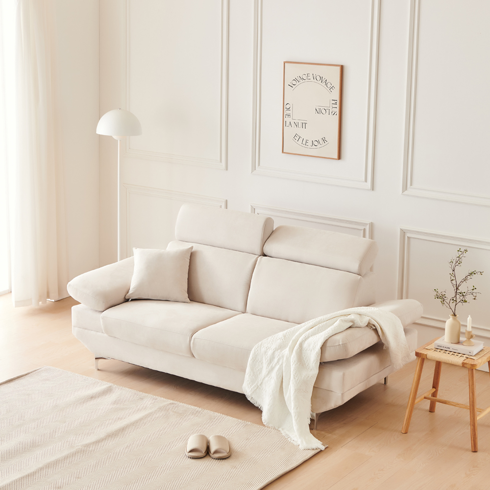 [단독특가]동서가구 이즈 비안나 아쿠아패브릭 헤드틸팅 3인소파