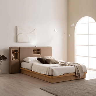 [가구야] 샌디 퀸 LED+USB 40T 통깔판형 침대 (+매트리스선택)