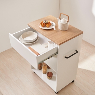 프린홈 데일리 만능 이동식 트롤리 조리대 수납장 3color