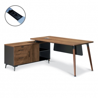 [퍼니럭스리빙] 에디션 모던중역 507 사이드 책상세트 - 좌형