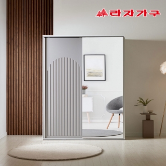 라자가구 트라움 1600 템바보드 슬라이딩 옷장 장롱 E0등급 자동댐핑도어 전신거울(선택)