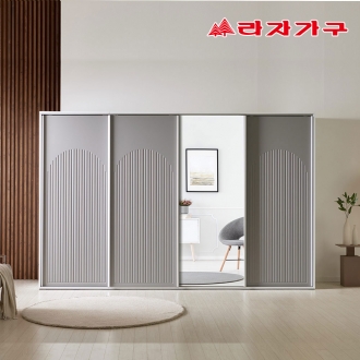 라자가구 트라움 3200 템바보드 슬라이딩 옷장 장롱 E0등급 자동댐핑도어 전신거울(선택)
