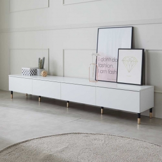 퍼니홈 노블 2200 티비 다이 서랍 수납 거실장 화이트