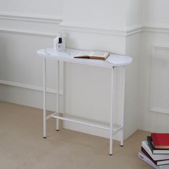 [바우미스트]마블 철제 타원형 슬립 좁은 콘솔 800