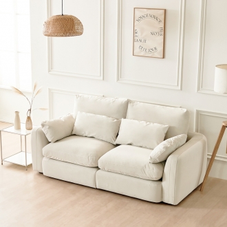 [단독특가]동서가구 헤이스 구스 아쿠아 패브릭 모듈 3인소파