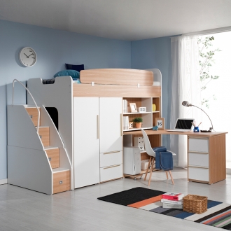 동서가구 디이케아 수납형계단 벙커침대 H형책상 옷장2세트