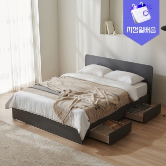 [수도권지정배송] 프린홈 밀리 일반서랍 침대프레임 SS/Q+방수커버 (매트선택)
