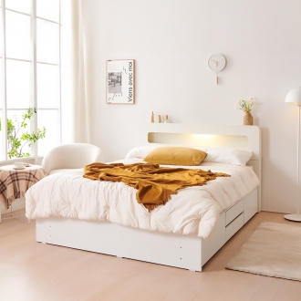 [단독특가] 동서가구 룸인 LED 2단 4서랍 수납 침대 SS / Q 모음+매트리스 선택