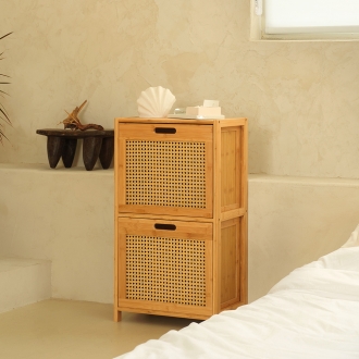 [하우스레시피] 뱀부 케인 2단 수납장