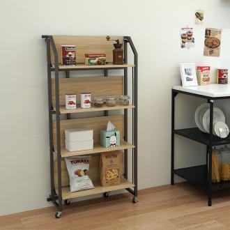 [바우미스트]코코 다용도 이동식 접이식 4단 트롤리 선반